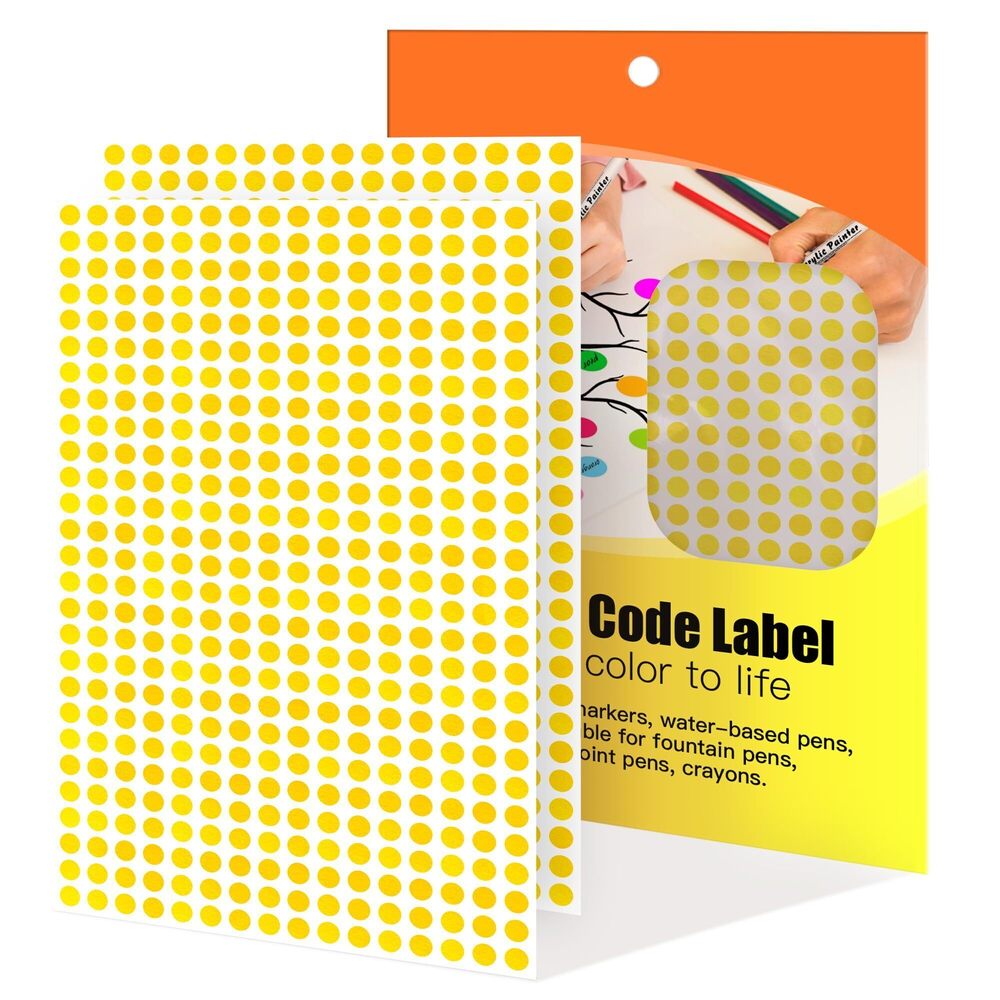 6969 0.25 Inch Gold Color Coding Stickers Dot,4200 PCS Small Round Circle